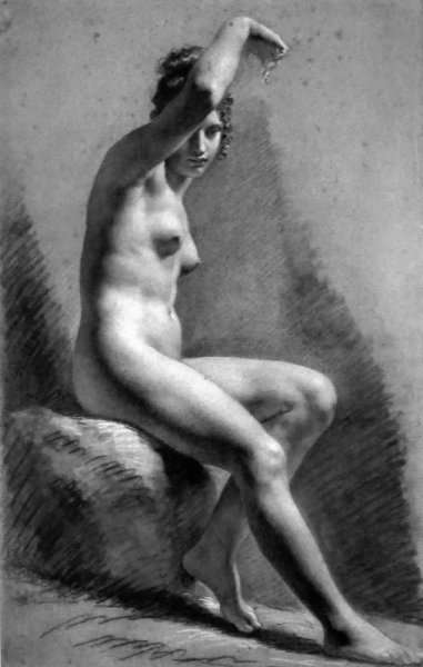 Female Nude Raising Her Arm2 by Romanticism