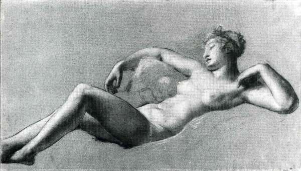 Female Nude Reclining by Romanticism