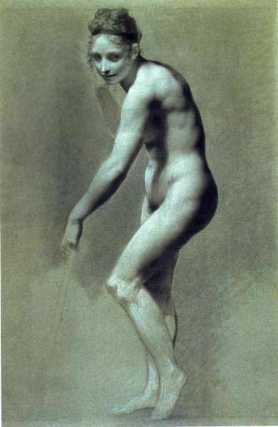 Female Nude Leaning by Romanticism