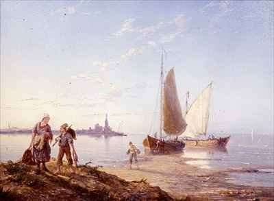 Fishing Boats off the Shore by Romanticism