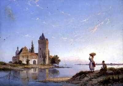 Figures before the Castle of Bennebroek by Romanticism