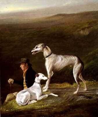 Old Sandy, Trainer to Alexander Graham, with Two Greyhounds in a Highland Landscape by Romanticism