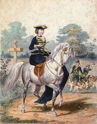 Empress Eugenie in her hunting costume 1860 by Romanticism