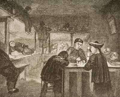 A Chinese Opium den in San Francisco during the 1870s 1880 by Romanticism