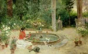 The Flower Garden by Romanticism
