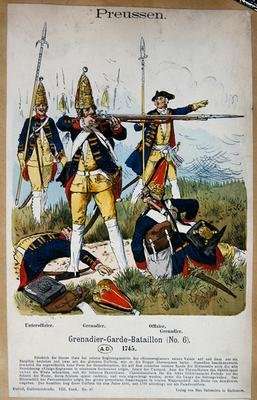 Prussian Grenadier Guards and Officers in 1745 by Romanticism