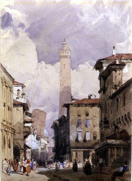 Bologna- The Leaning Towers, c.1826 by Romanticism
