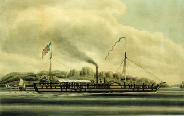 The Hudson River Steamboat, Clermont, c.1858 by Romanticism