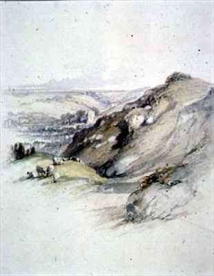 Rocks at Hastings, view from the East Cliff by Romanticism