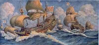 Merchant Ships of 1640 from Le Journal de la Decoration by Romanticism