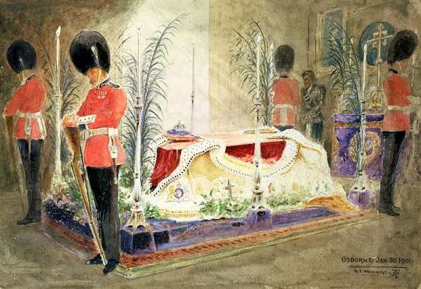 Queen Victoria lying in State at Osborne, 1901 by Romanticism