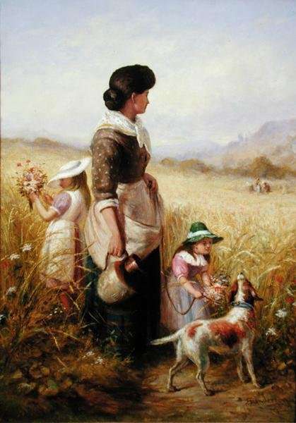 Picking summer flowers by Romanticism