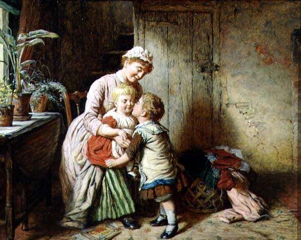 A Brotherly Kiss, 1896 by Romanticism