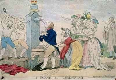A Scene at Cheltenham Satirical Cartoon by Romanticism