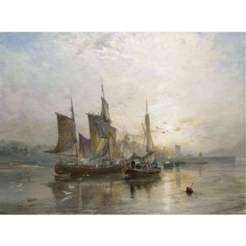 Dysart on the Fife Coast, sunrise by Romanticism