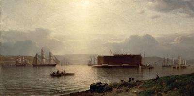The Narrows and Fort Lafayette Ships coming into Port New York Harbour by Romanticism