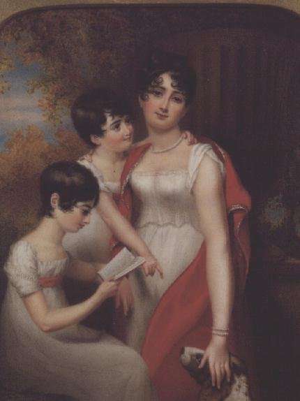 Three Girls and their Dog by Romanticism