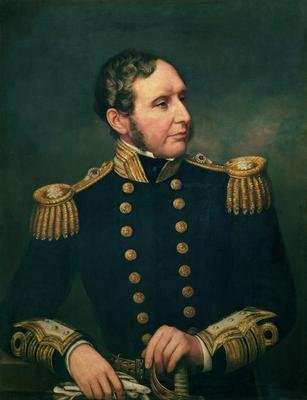 Vice Admiral Robert Fitzroy 1805-65 Admiral Fitzroy led the expedition to South America 1834-36 with Charles Darwin by Romanticism