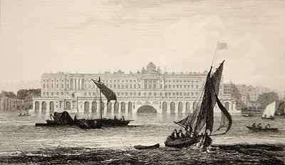 View of Somerset House from the River Thames, engraved by W.B. Cooke 1778-1855 1814 by Romanticism
