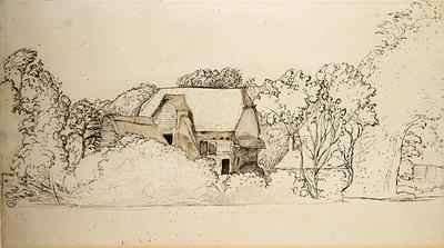 An Ancient Barn at Shoreham by Romanticism