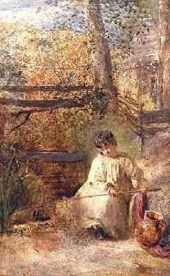 A Boy Fishing by Romanticism