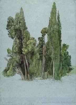 The Cypresses at the Villa d'Este, Tivoli by Romanticism