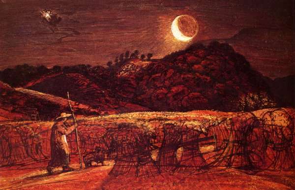Cornfield by Moonlight by Romanticism