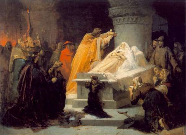 Canonization of St Elisabeth of Hungary in 1235 sketch 1863 by Romanticism