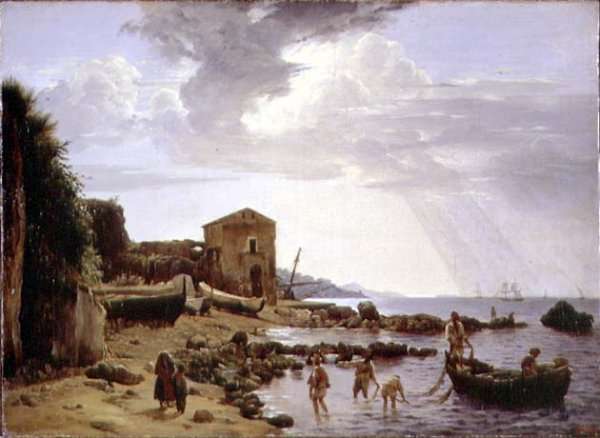 The Beach at Sorrento with a View of the Island of Capri by Romanticism