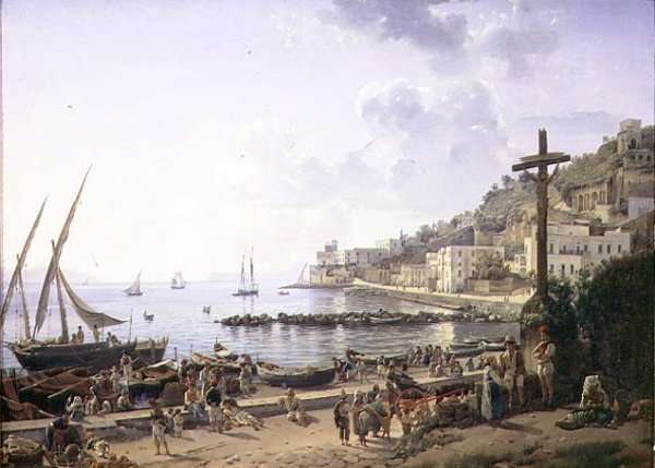 The Bay of Mergellina, Naples, 1827 by Romanticism
