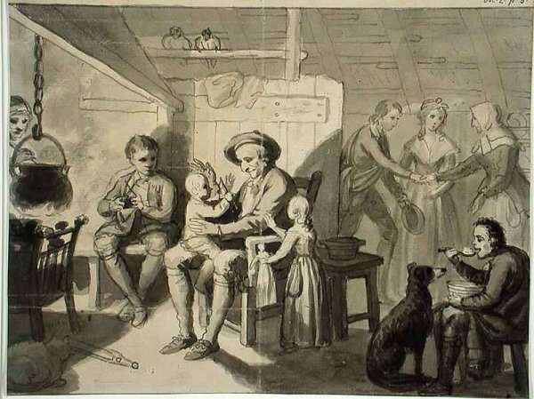 Illustration to 'The Cottar's Saturday Night' by Robert Burns by Romanticism