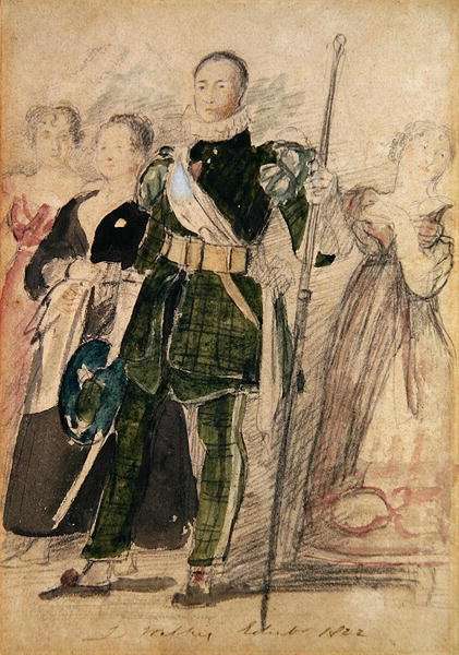 An Archer and a Group of Women at the Palace of Holyrood during the Kings Visit, 1822 by Romanticism