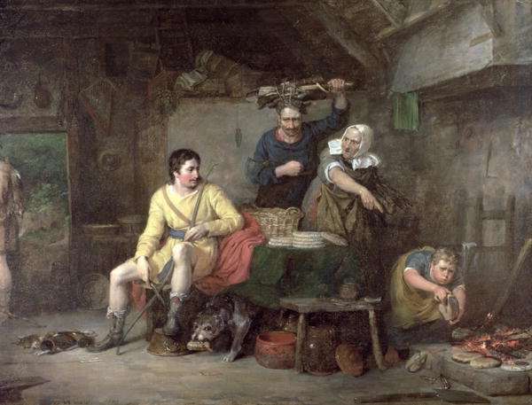King Alfred burning the cakes, 1806 by Romanticism