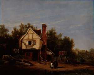 Landscape with Cottages by Romanticism