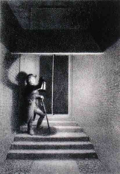 The Glow Worm showing a watchman in Lansdown Passage Westminster by Romanticism