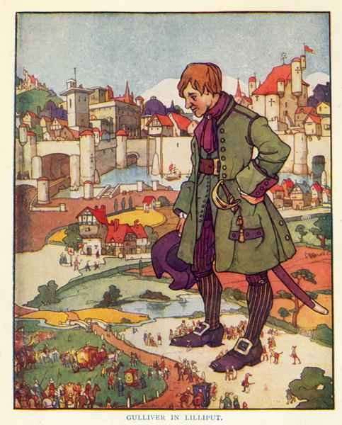 Gulliver in Lilliput by Romanticism
