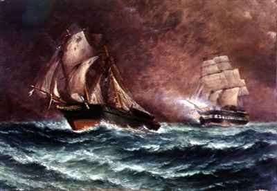 The Life of the Slaver 'Orange Grove'  Chased by an English Frigate by Romanticism