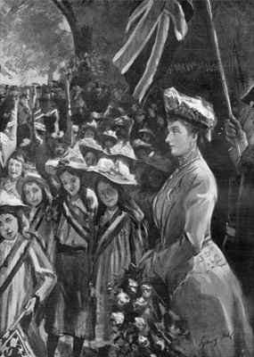 Princess Louise reviewing twenty thousand children in Battersea Park by Romanticism