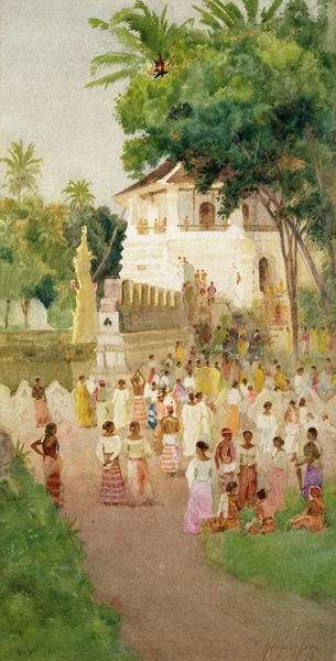 Crowds at a Monument in India by Romanticism