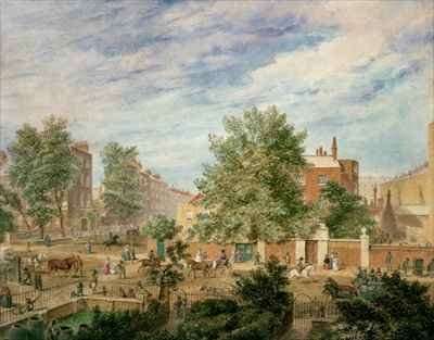 Marylebone Road at the Junction with Lisson Grove Showing the Philological School in Summer by Romanticism