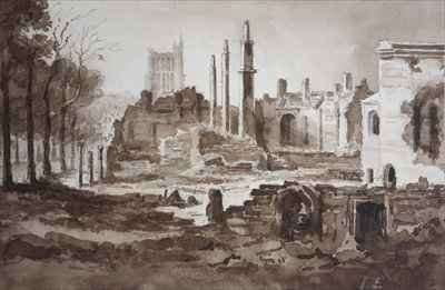 The Ruins of the Customs House Bristol by Romanticism