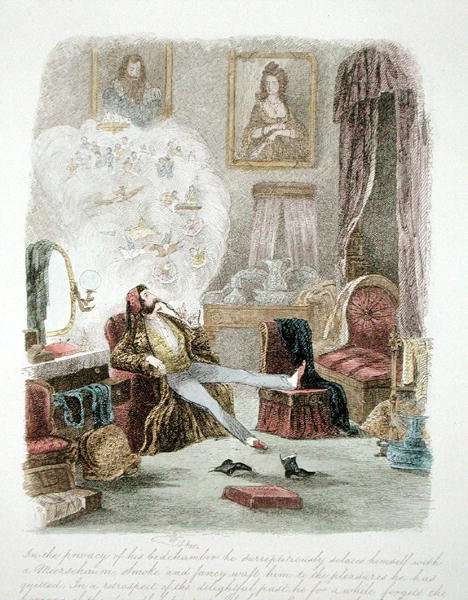 Illustration from Visitation of a London Exquisite to his Maiden Aunts in the Country, published 1859 by Romanticism