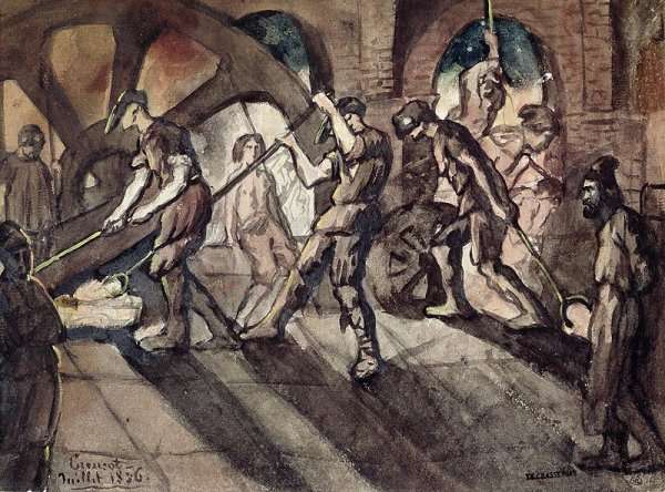 The Forge at Creusot in 1836 by Romanticism
