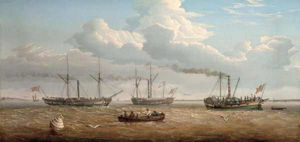 Three Paddle-Steamers, 'Kingston', 'Prince Frederick' and 'Calder' of Selby in Hull Roads, c.1823 by Romanticism