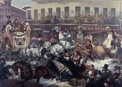 Sleighing in New York 1855 by Romanticism