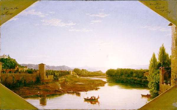 View on the Arno near Florence 1837 by Romanticism