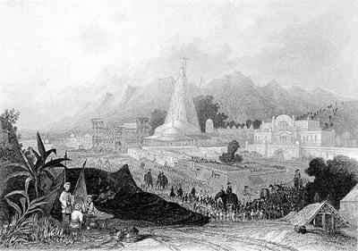 The Great Temple Hurdwar with Procession of Hindu Pilgrims by Romanticism