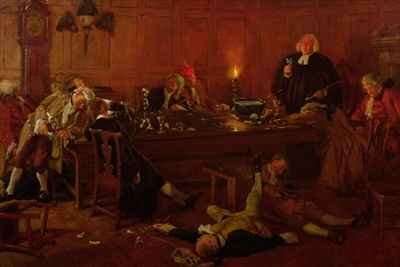 The Reverend Geoffrey Shovel Chaplain of the Fleet with his drinking companions by Romanticism