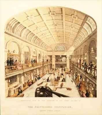 Interior view of the Great Gallery at the Polytechnic Institution Regent Street by Romanticism