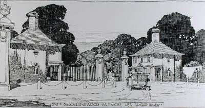 Entrance to Brooklandwood Baltimore USA from Thomas Mawsons The Art and Craft of Garden Making by Romanticism